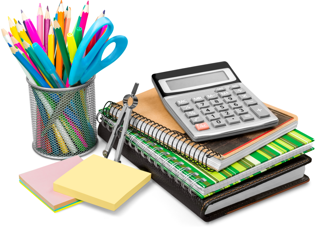 School and Office Supplies Isolated